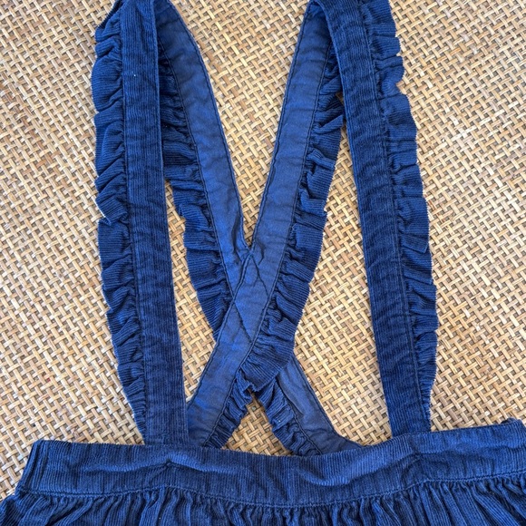 Mini Boden Navy Pinafore Skirt Dress with Embroidered Squirrel 🐿️ Details 5/6 - Picture 4 of 7